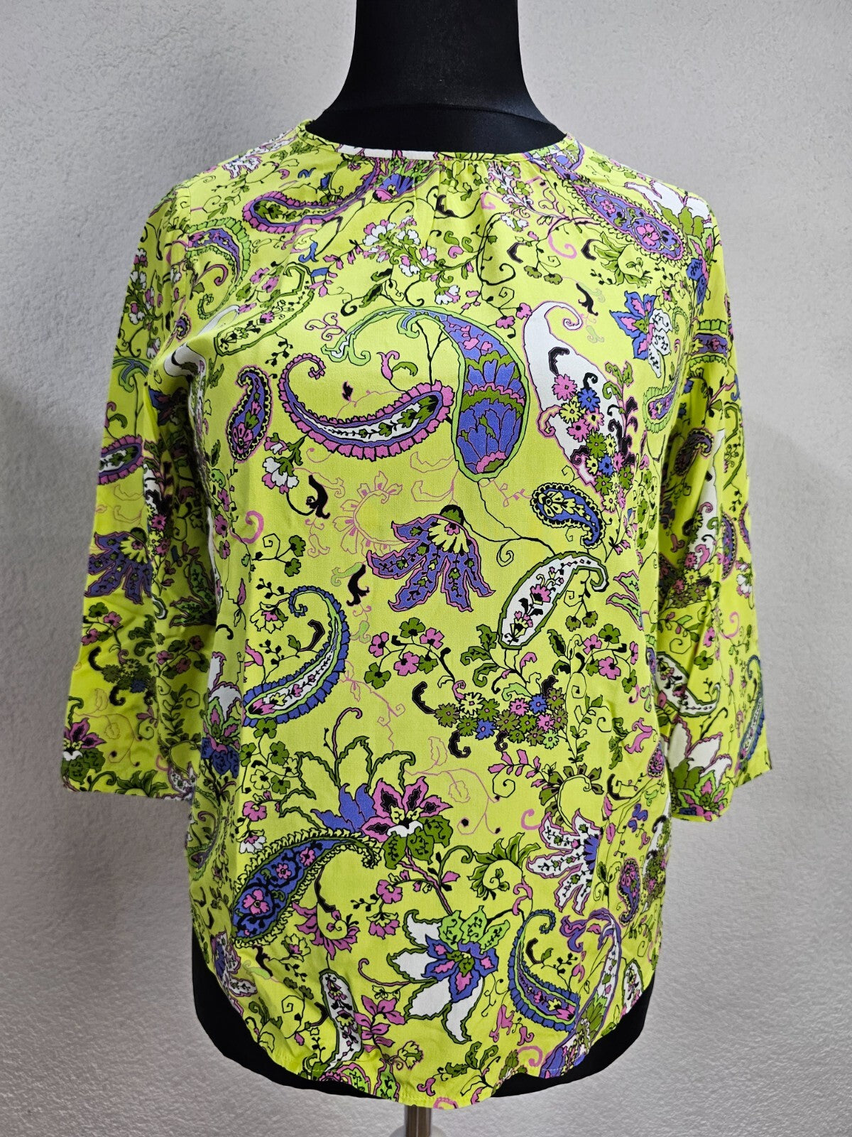EK6183 Damen Bluse von Sara Sand, gelb mit Muster, Gr.400