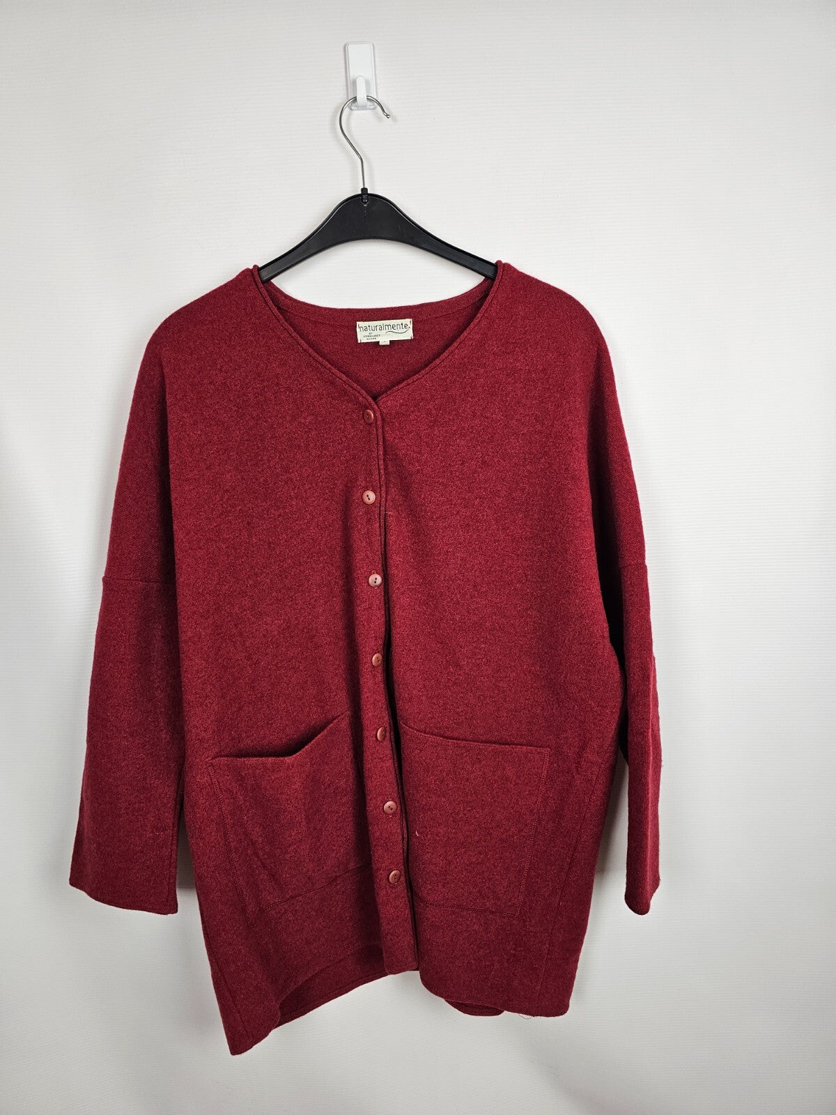 EK6552 Damen Strickjacke von Naturalmente, rot, Gr.36-400
