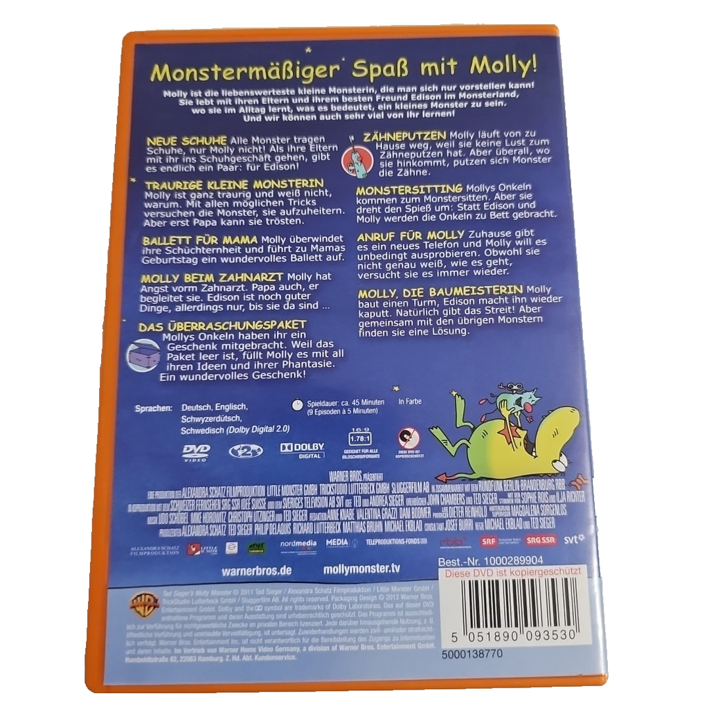 EB2962 Molly Monster - Vol. 1 (Episoden 1-9) von Michael| DVD | Zustand sehr gut2