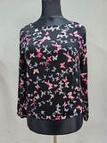 EK5960 Damen Bluse von Kenny S. schwarz, Schmetterlinge, Gr. L0