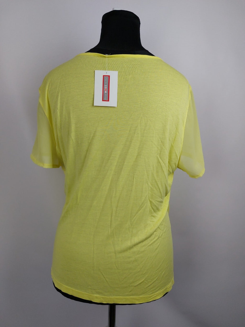 EK4366 Damen T-Shirt, markenlos, gelb, Gr. 2XL5
