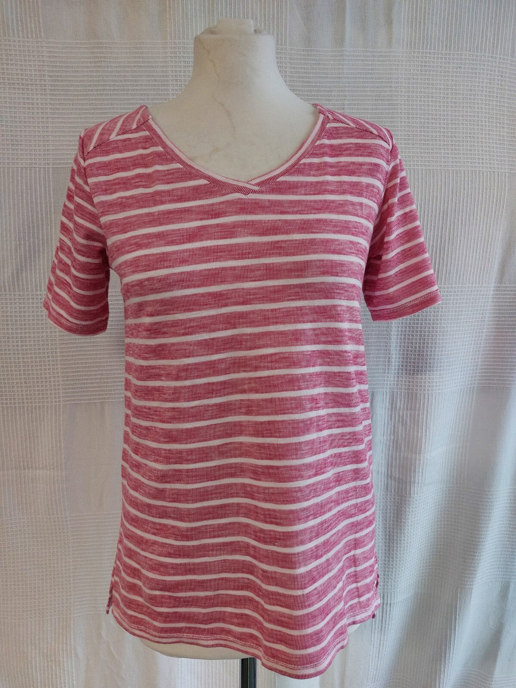 EK0971 Damen T-Shirt von Cecil, pink-weiß, Gr.S0