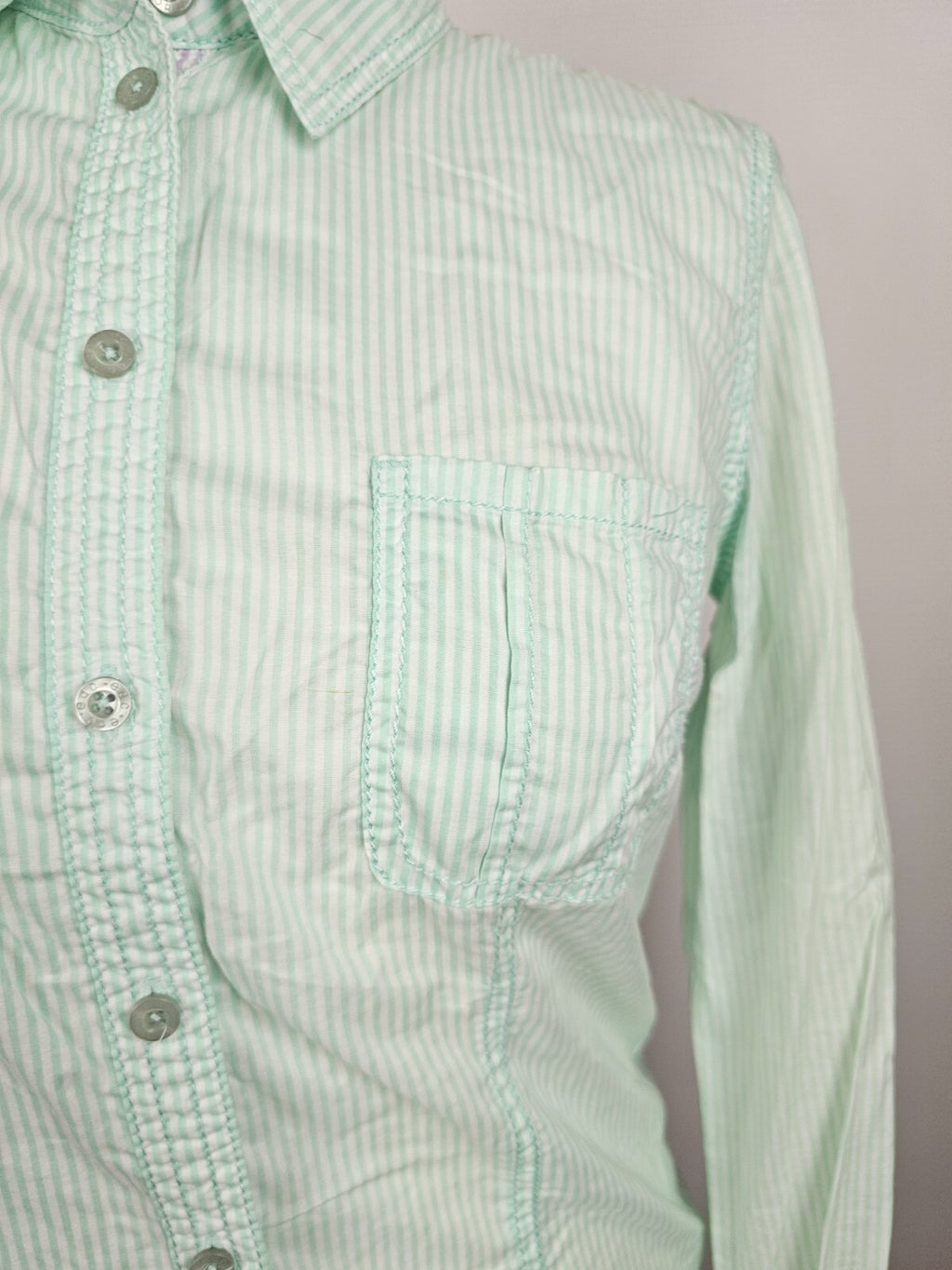 EK3921 Damen Bluse von EDC, grün/weiß gestreift, Gr. M3