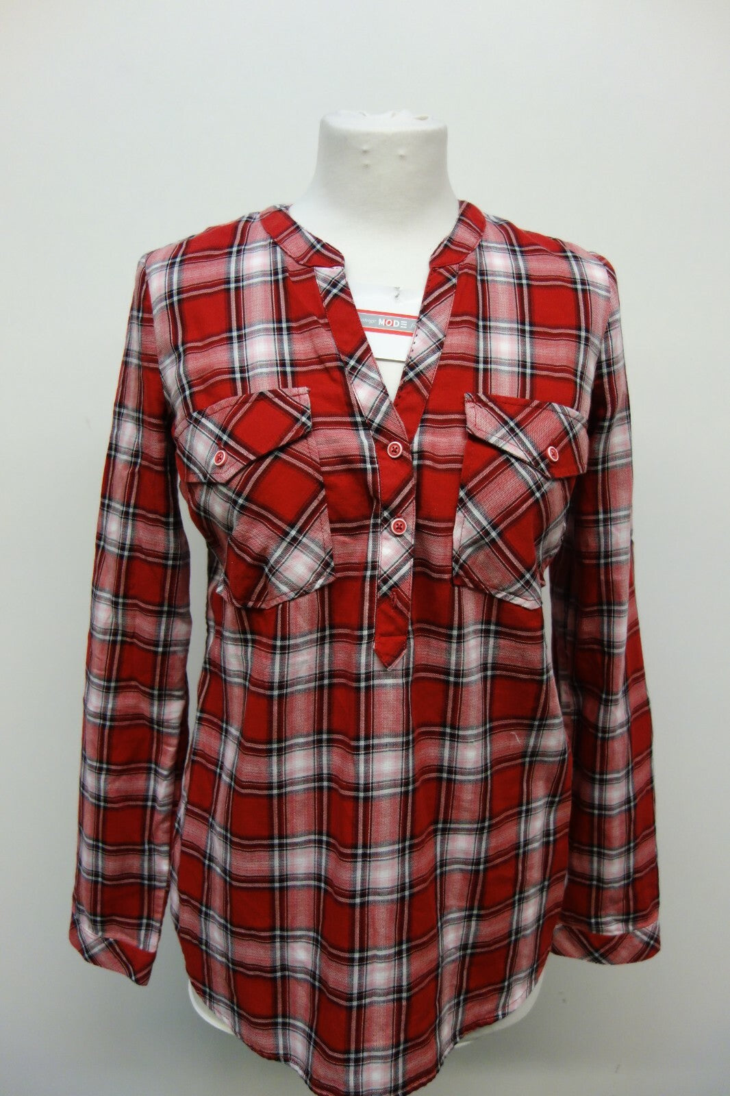 EK0169 Damen Bluse von edc, rot, kariert, S0