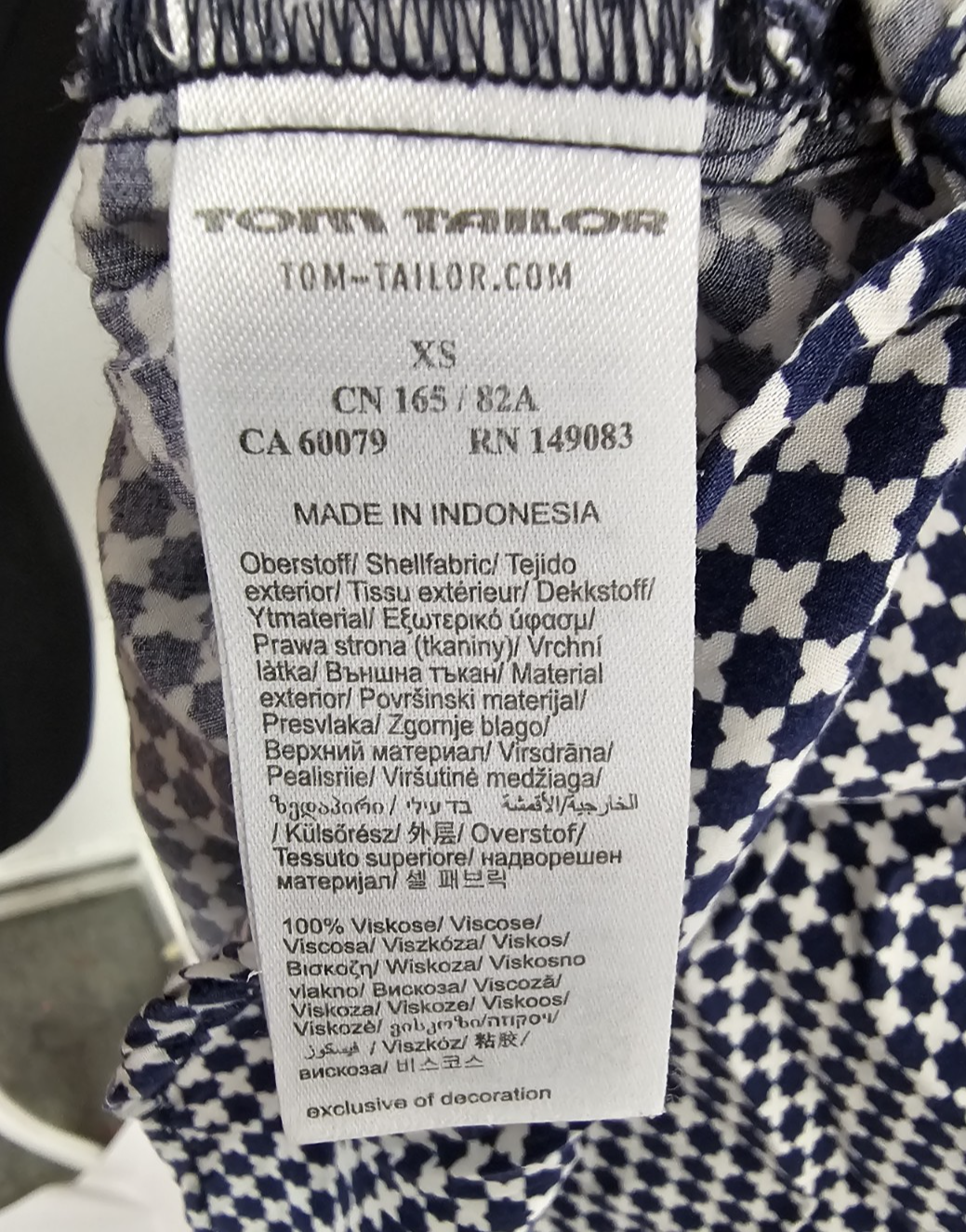 EK8380 Damen Bluse von Tom Tailor, Blau/weiß, Gr. XS5