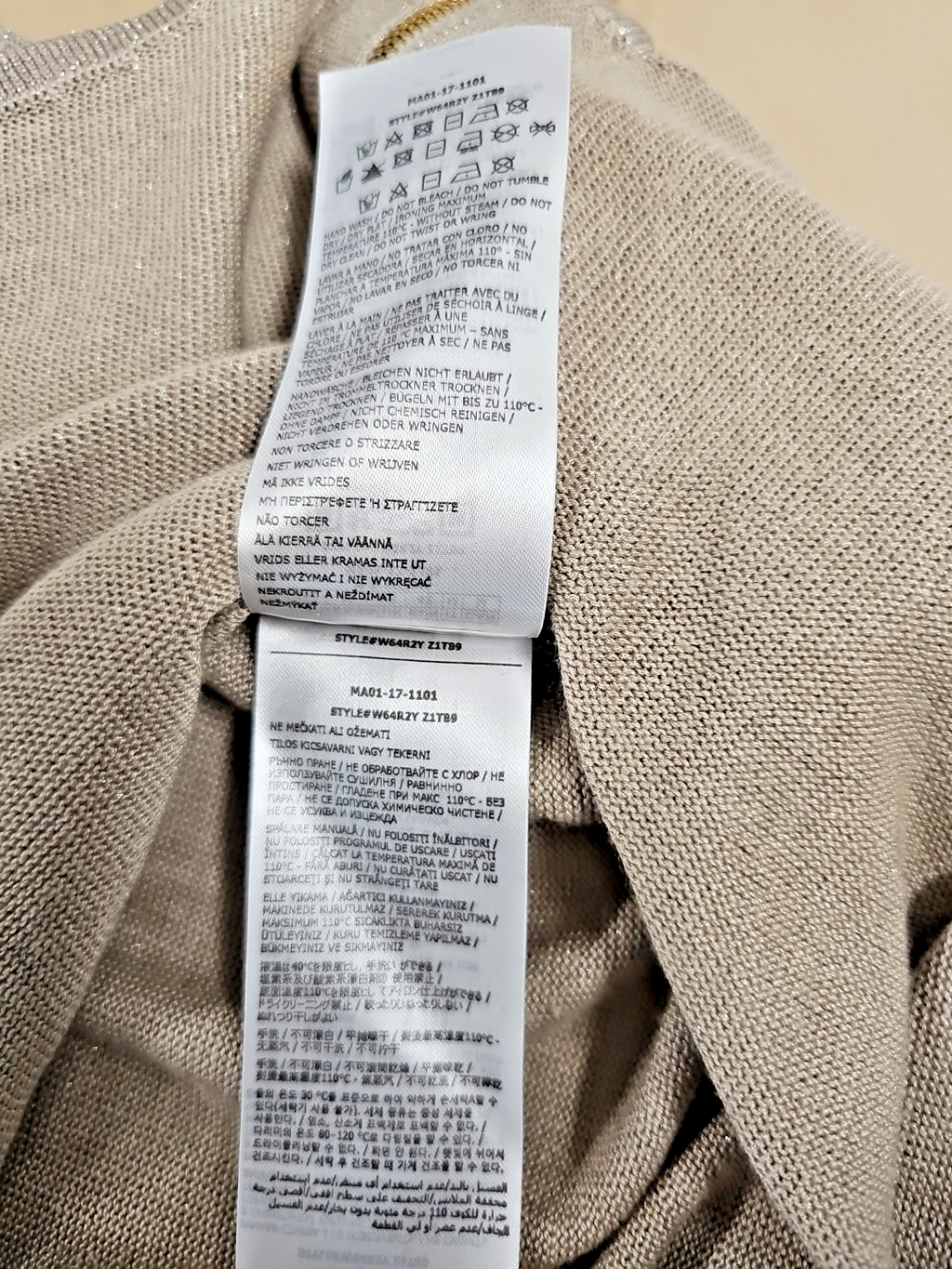 EK 7662 Guess Oberteil Gold  Beige Gr M6