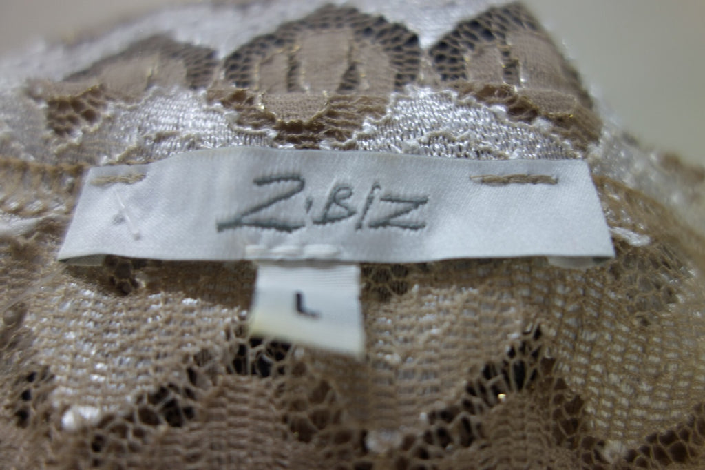 EK1064 Damen T-Shirt von 2Biz, beigebraun Fischgrätenmuster, Gr.L4