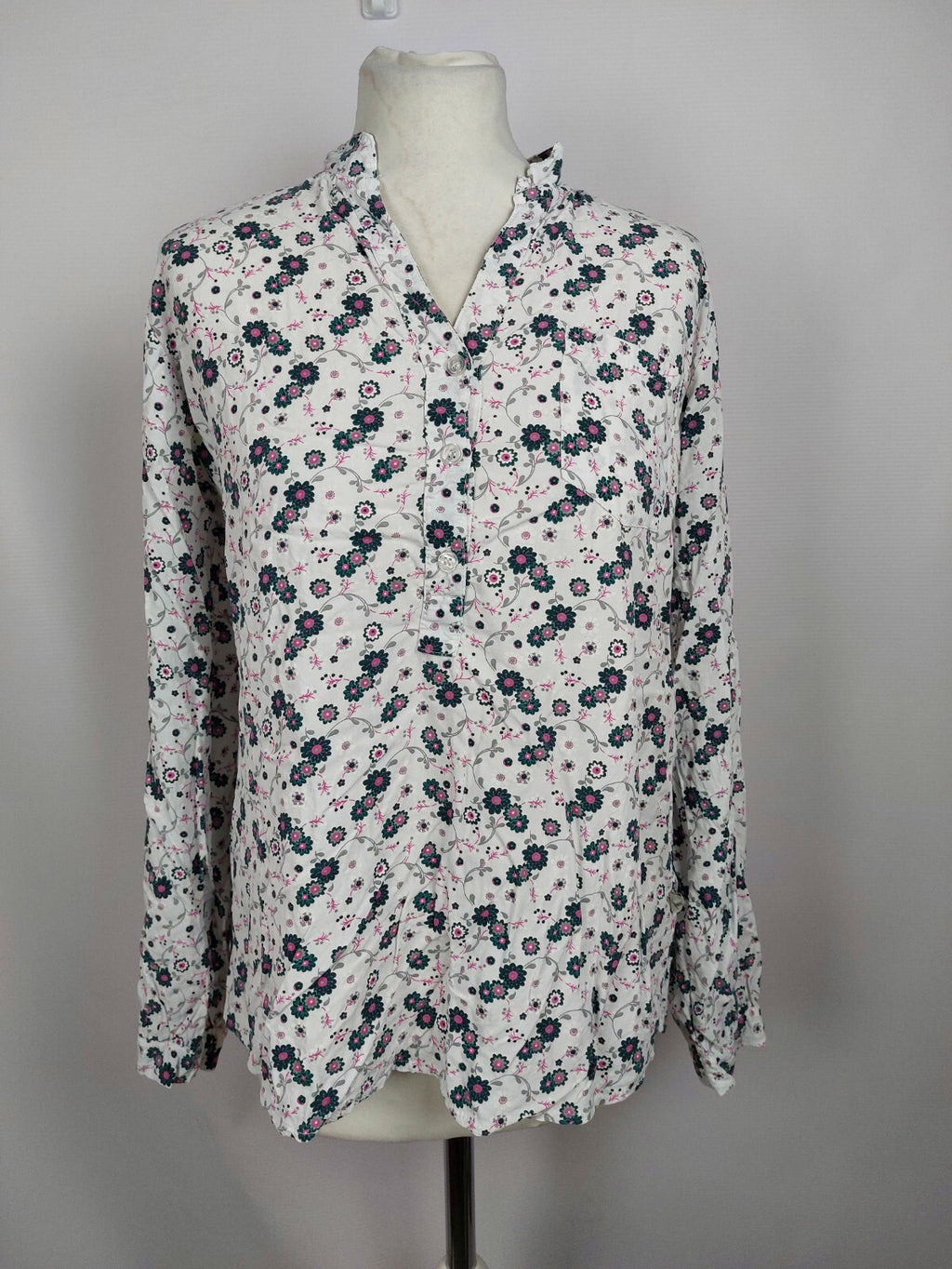 EK5016 Damen Bluse von PS Ich liebe dich, weiß geblümt, Gr. M0