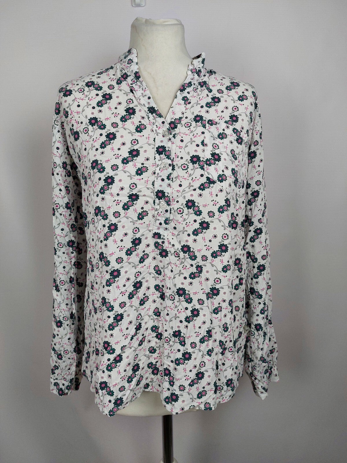 EK5016 Damen Bluse von PS Ich liebe dich, weiß geblümt, Gr. M0