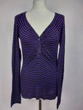 EK4928 Damen Langarmshirt von Miss Sixty, Lila/schwarz, Gr. 36/380