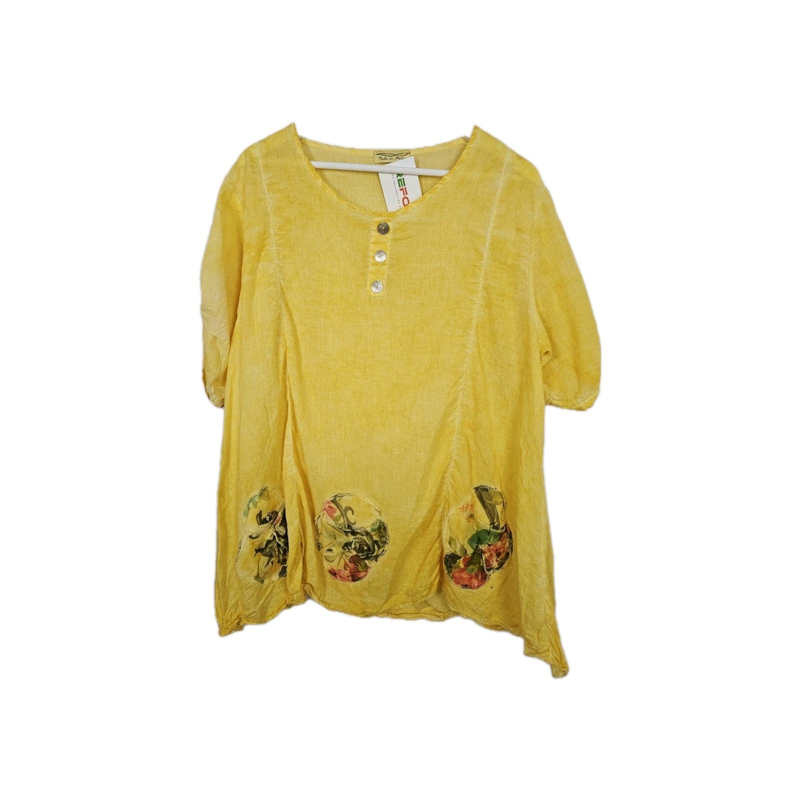 EK10335 Damen T-Shirt Made In Italy Gr.M Gelb0