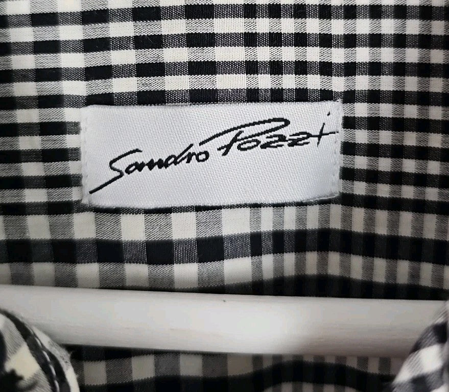 EK9238 Herrenhemd Pozzi Gr.M Grau Karriert1