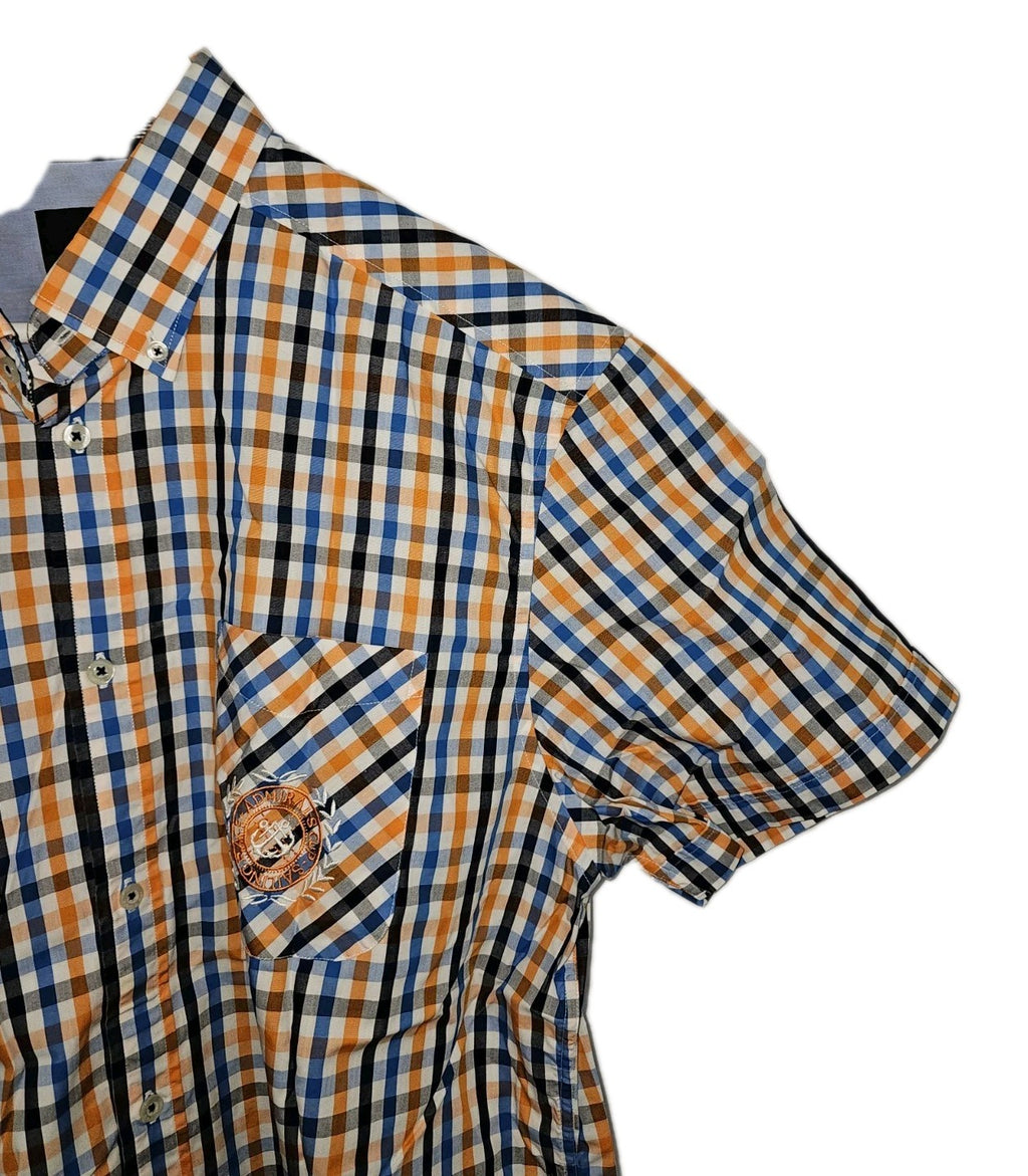 EK9625 Herren Hemd von Bonita, orange-blau, Gr.XL2