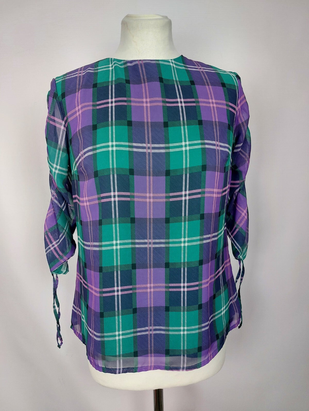 EK4604 Damen Bluse von Mohito, grün/lila, kariert, Gr. 360