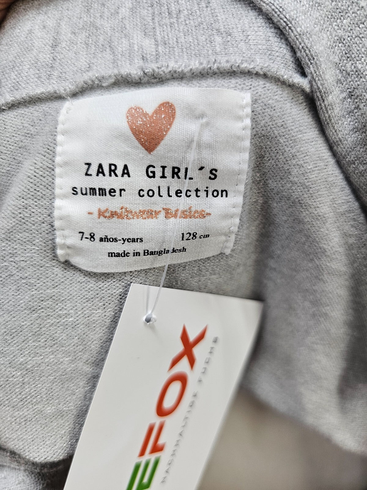 EK5771 Mädchen Strickjacke von Zara, grau, gr. 1284