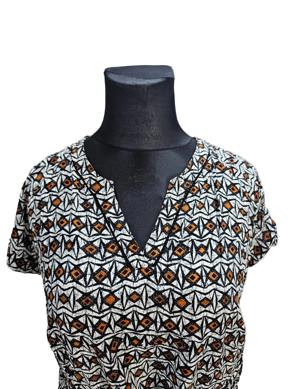 EK2859 Damen Bluse von Yessica, weiß-schwarz-braun, Gr.M2