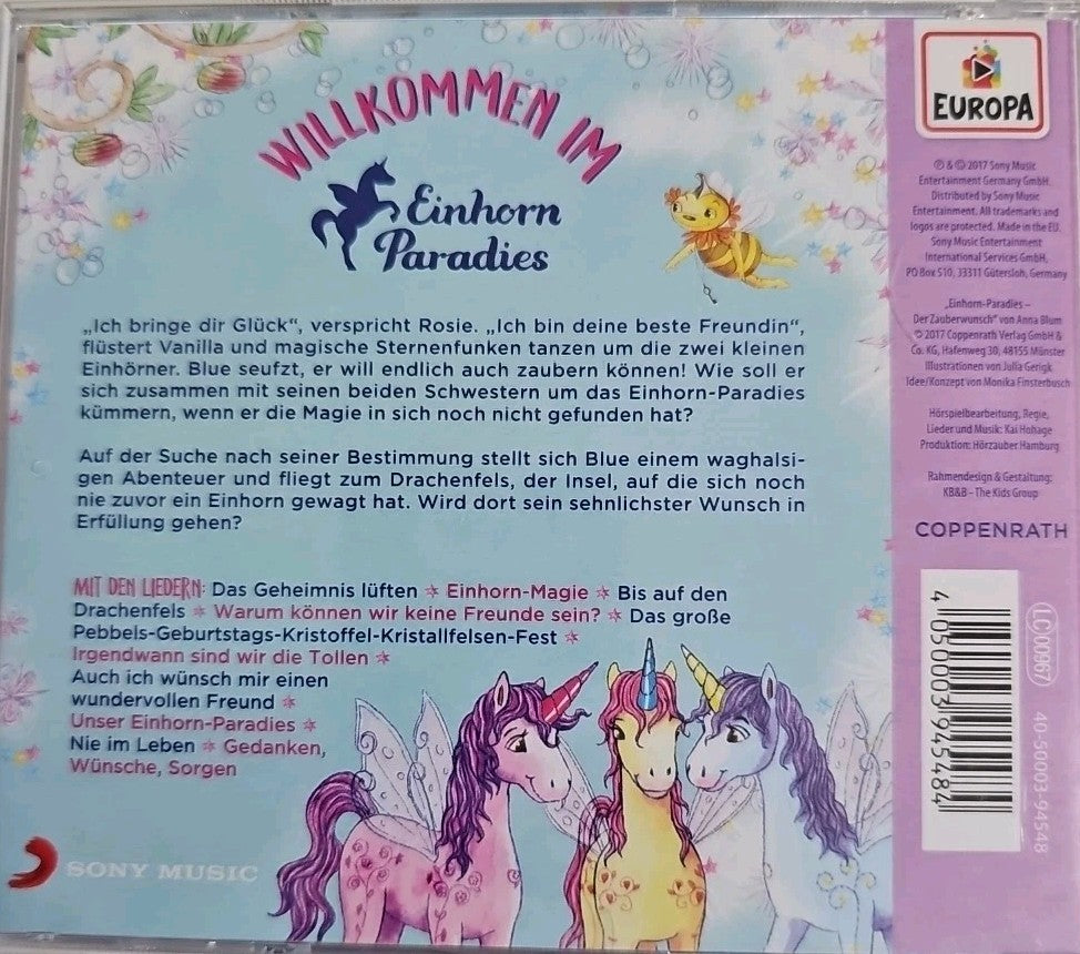 EB2387 CD Hörspiel: Einhorn-Paradies. Der Zauberwunsch (Bd. 1) von Anna Blum2
