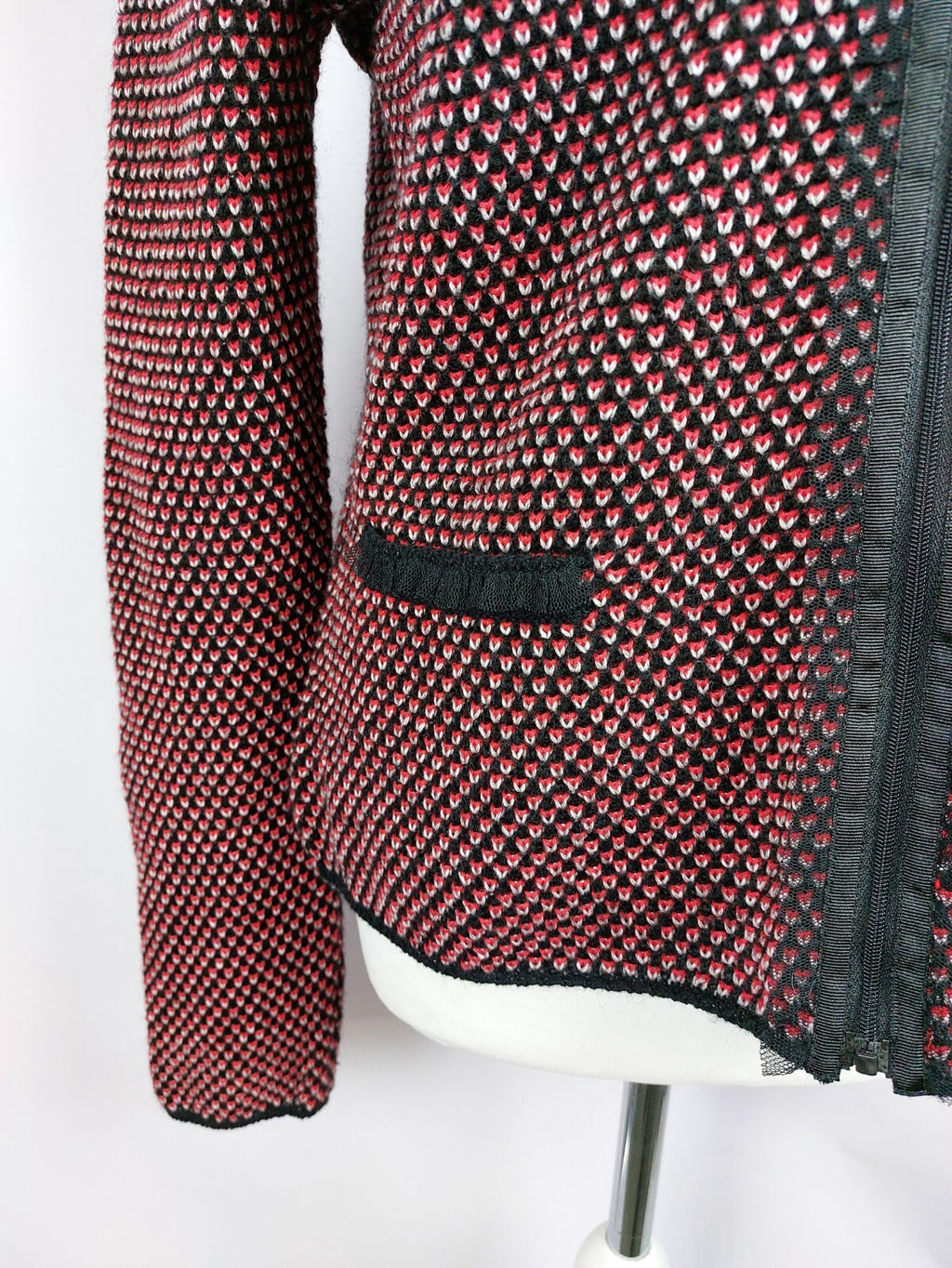 EK4481 Damen Strickjacke von Taifun, rot-schwarz-weiß, Gr.M2