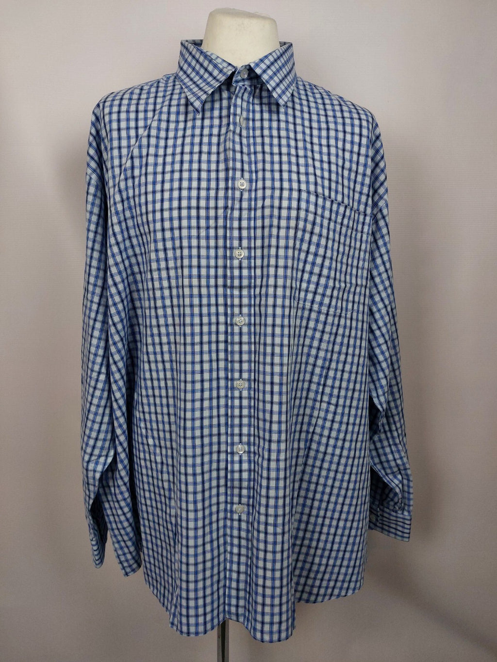 EK5162 Blau-kariertes Hemd von Casino für Herren, Gr. 520