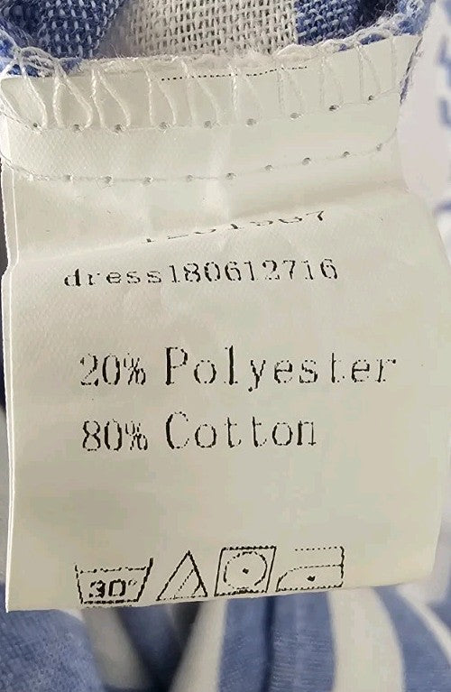 EK9371 Damen Kleid von SheIn, Weiß/Blau, Gr. L4