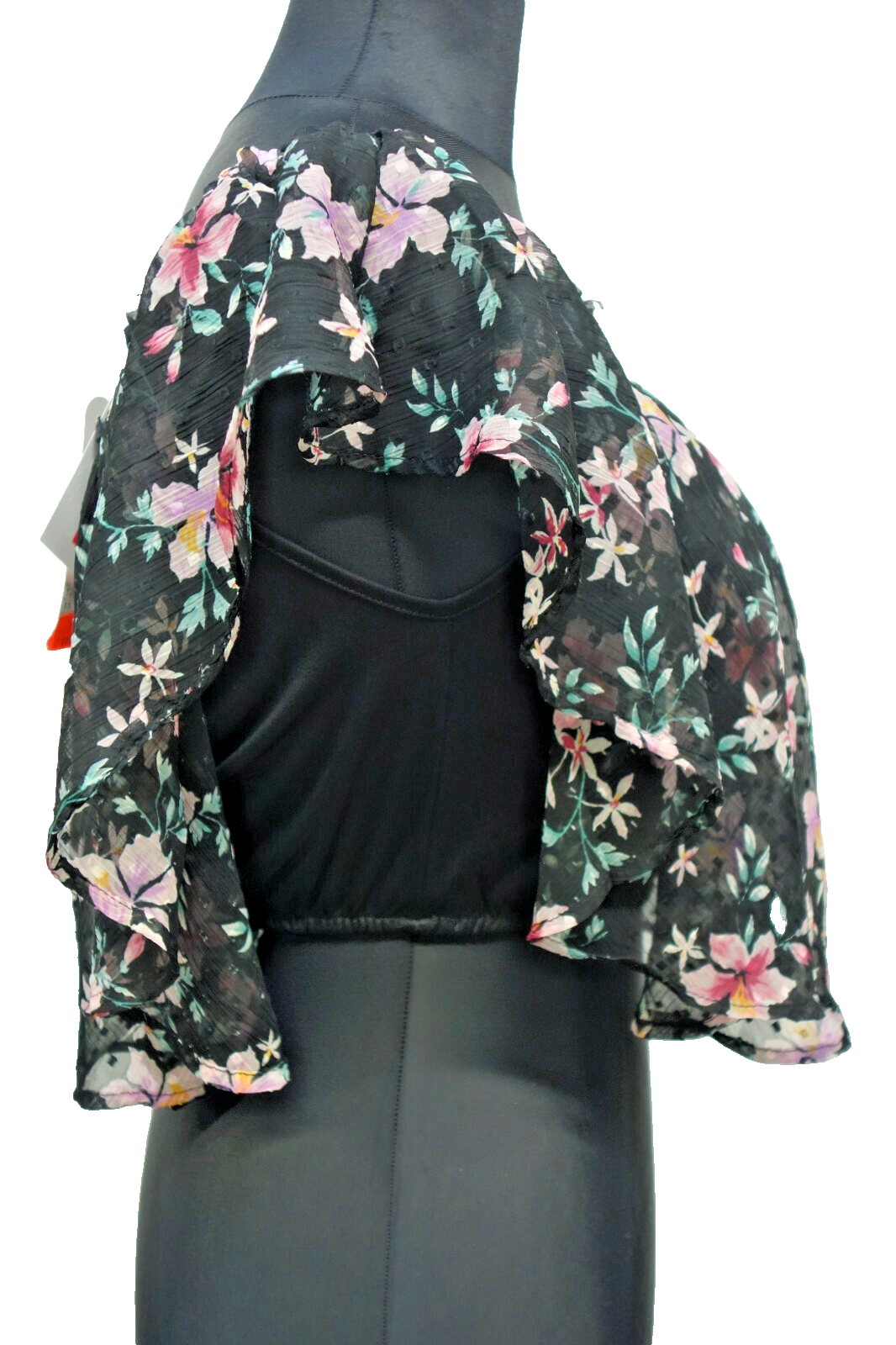 Tolles Bluse von Tally Weijl geblühmt schwarz Gr xs E10372