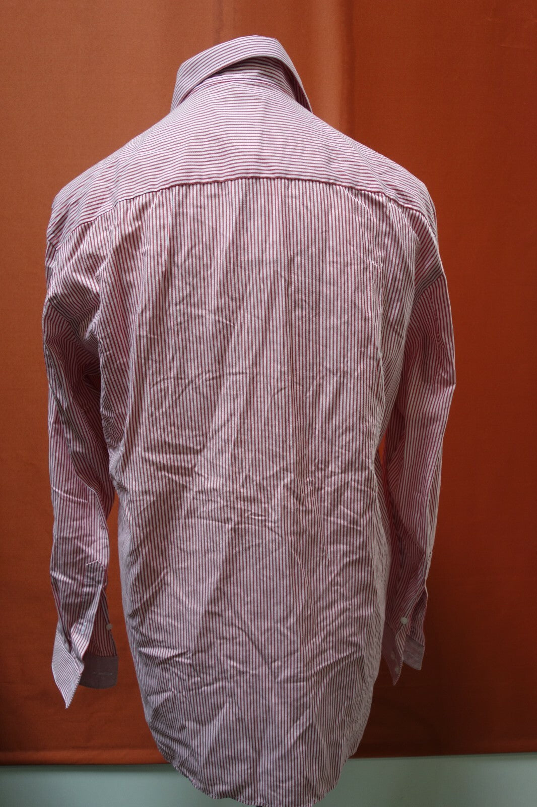 Herren Hemd Olymp Gr 40 rot weiss gestreift Langarm E 03744