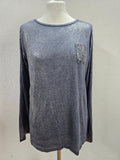 EK5821 Damen Langarmshirt von Crist´l, blau/silber, Gr. 400