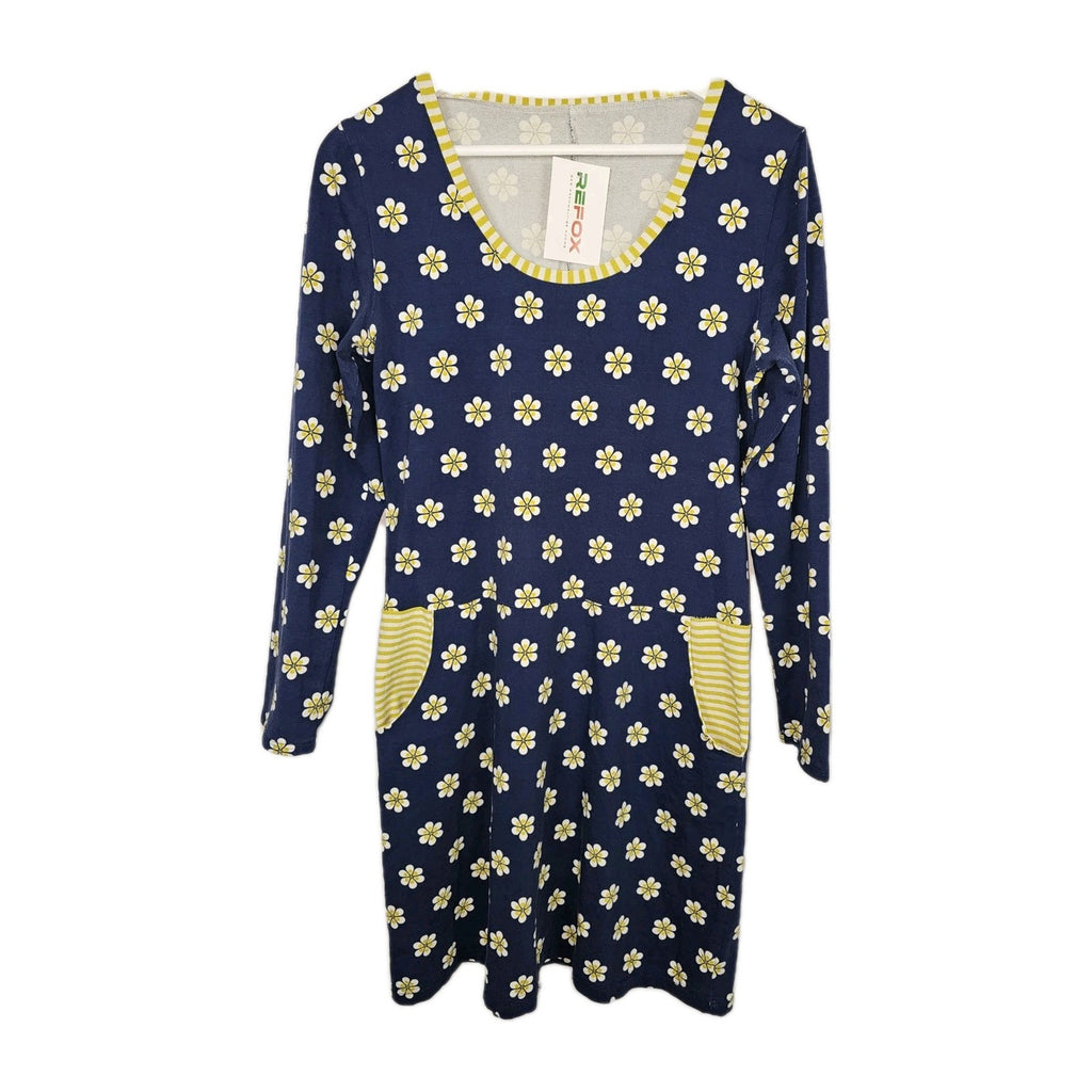 EK8148 Damen Kleid, blau-gelb, Gr.L0