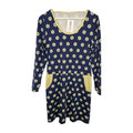 EK8148 Damen Kleid, blau-gelb, Gr.L0