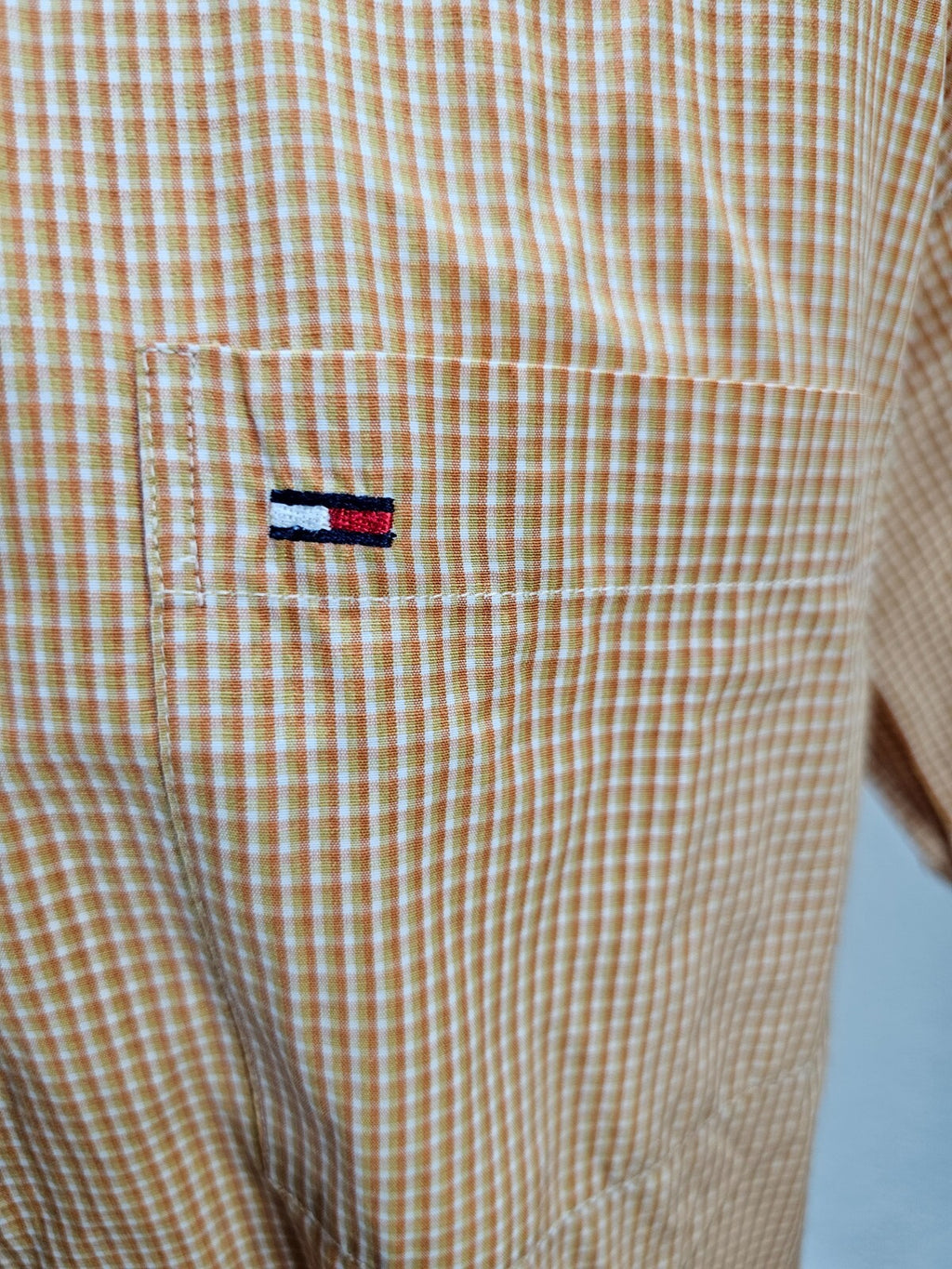 EK5850 Herren Hemd von Tommy Hilfiger, orange kariert, Gr. L6
