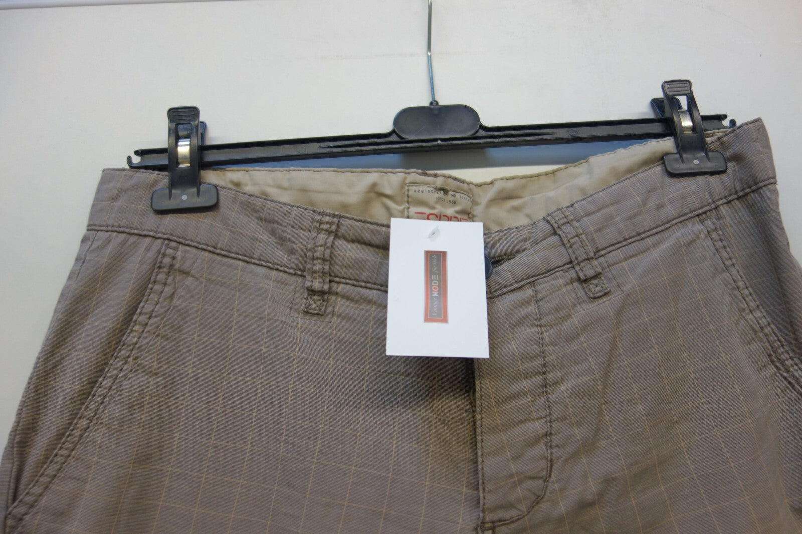 EK2519 Herren Shorts von Esprit, Gr. 32, kariert, braun1