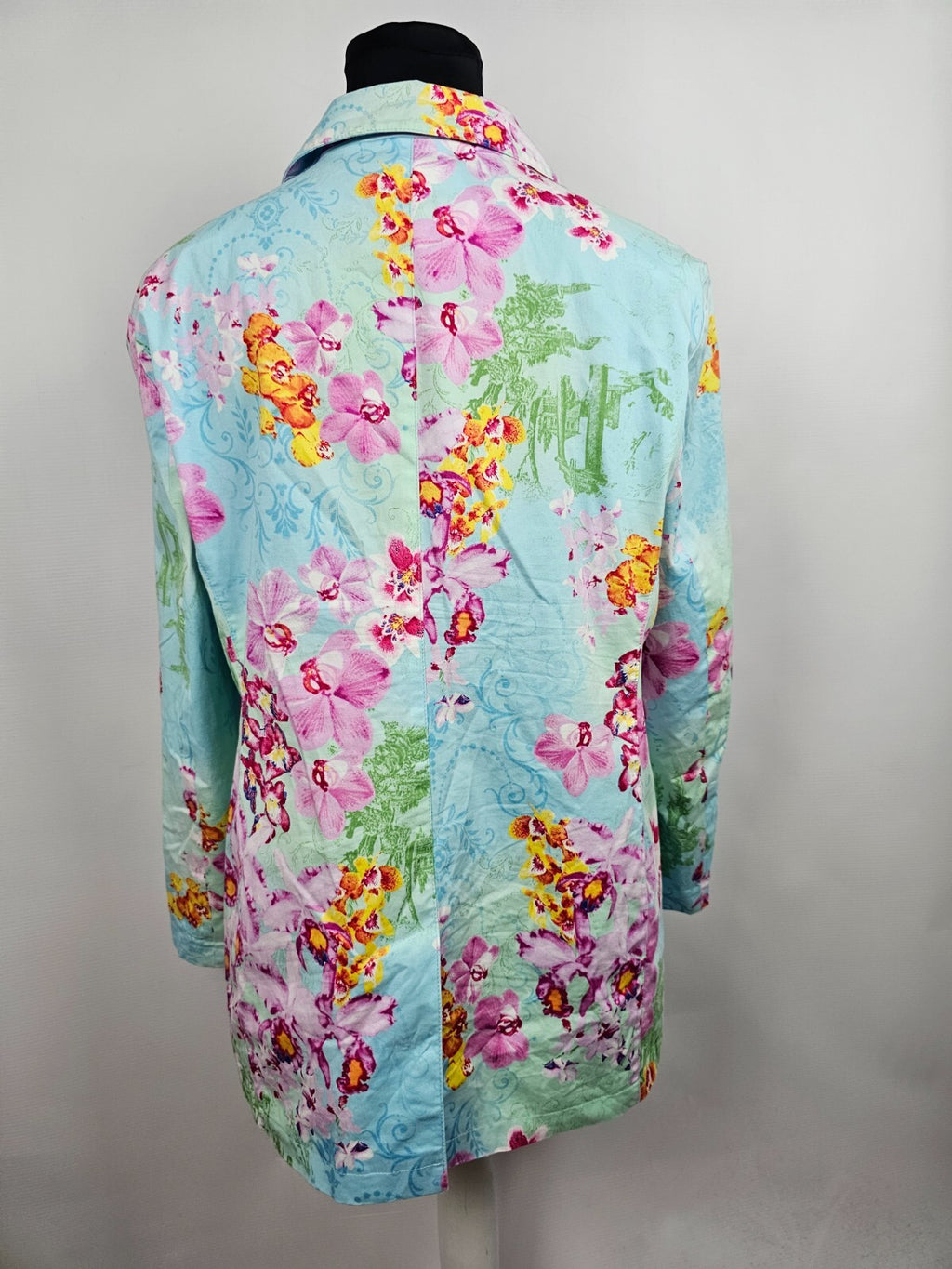 EK5434 Damen Jacke, blau mit Blumen, Gr. 483