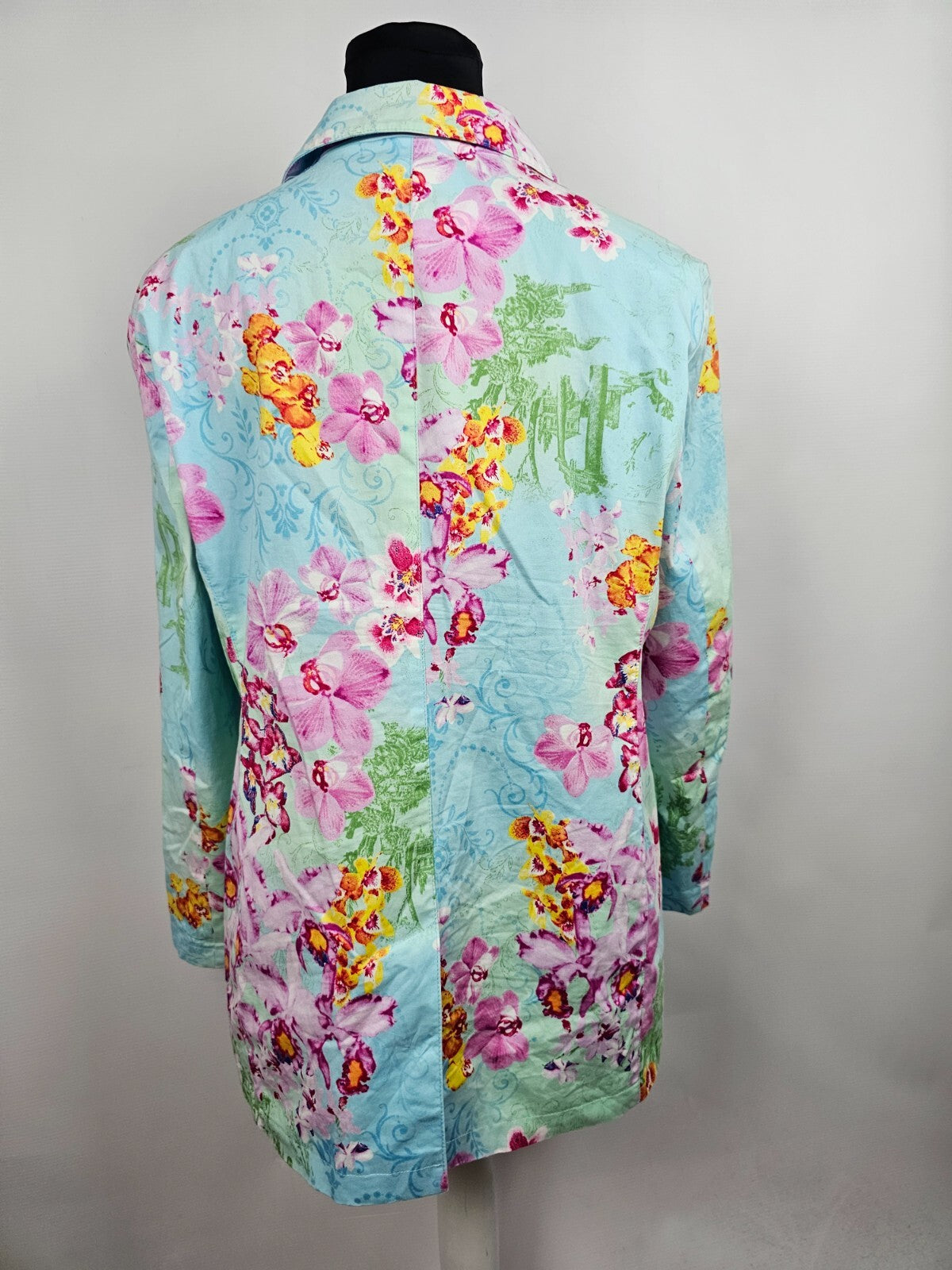 EK5434 Damen Jacke, blau mit Blumen, Gr. 483