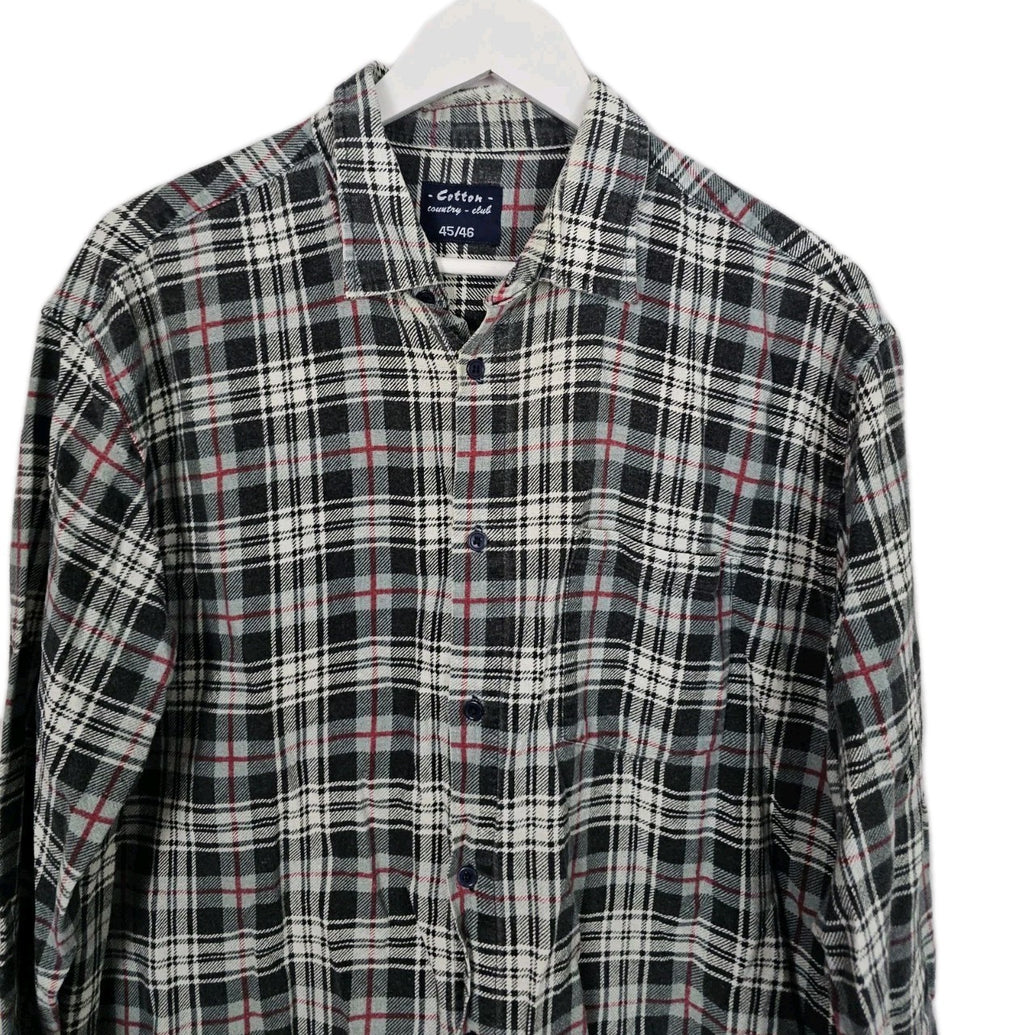 EK9509 Herren Hemd von Country Club, Schwarz/Weiß, Gr. 45/461