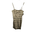 EK10652 Damen Kleid Rinascimento Gr.L Beige Mit Schleife Und Schwarzen Streifen0