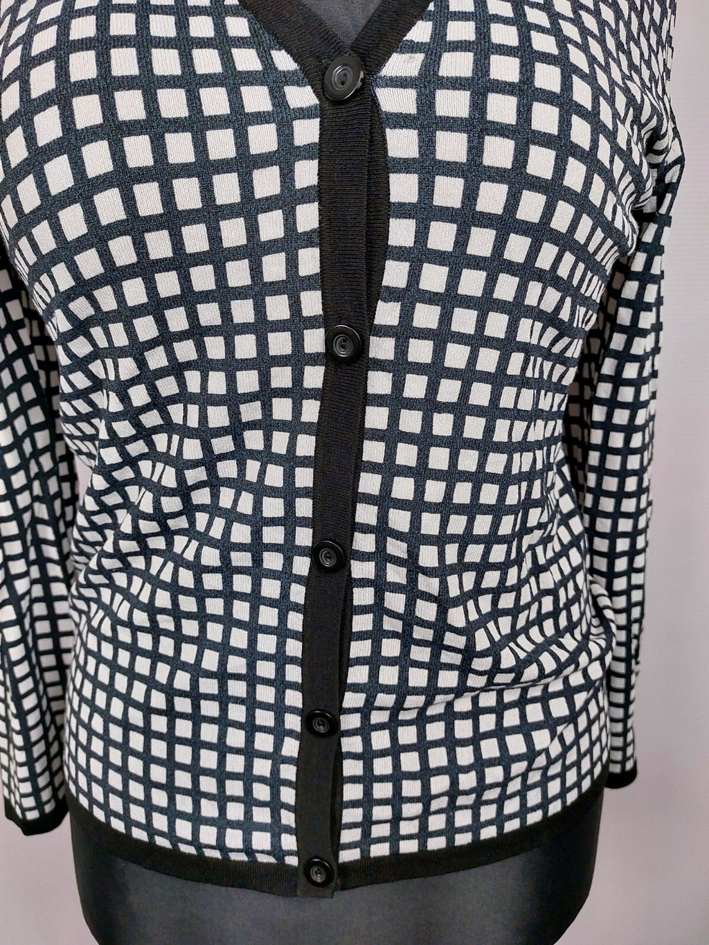 EK5070 Damen Strickjacke von Frank Walder, schwarz-weiß, Gr.422
