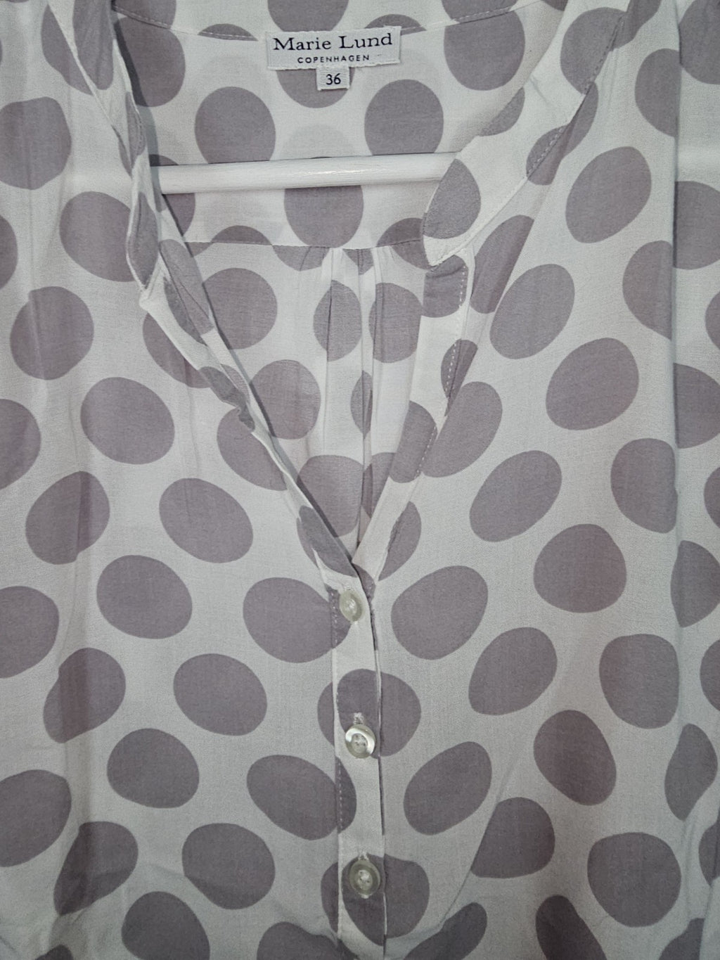 EK9954 Damen Bluse von Marie Lund, weiß-grau, Gr.362