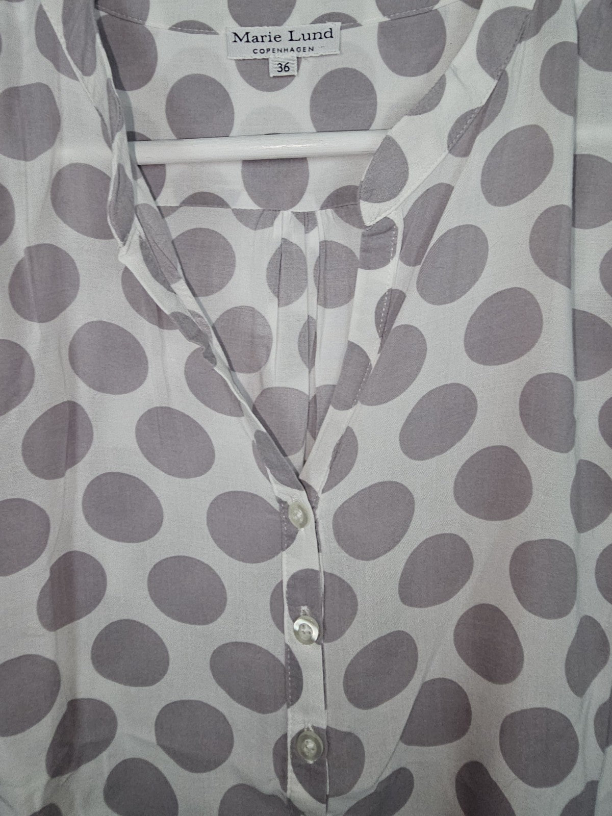 EK9954 Damen Bluse von Marie Lund, weiß-grau, Gr.362