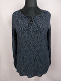 EK4985 Damen Bluse von EDC, blau mit Herzen, Gr.M0