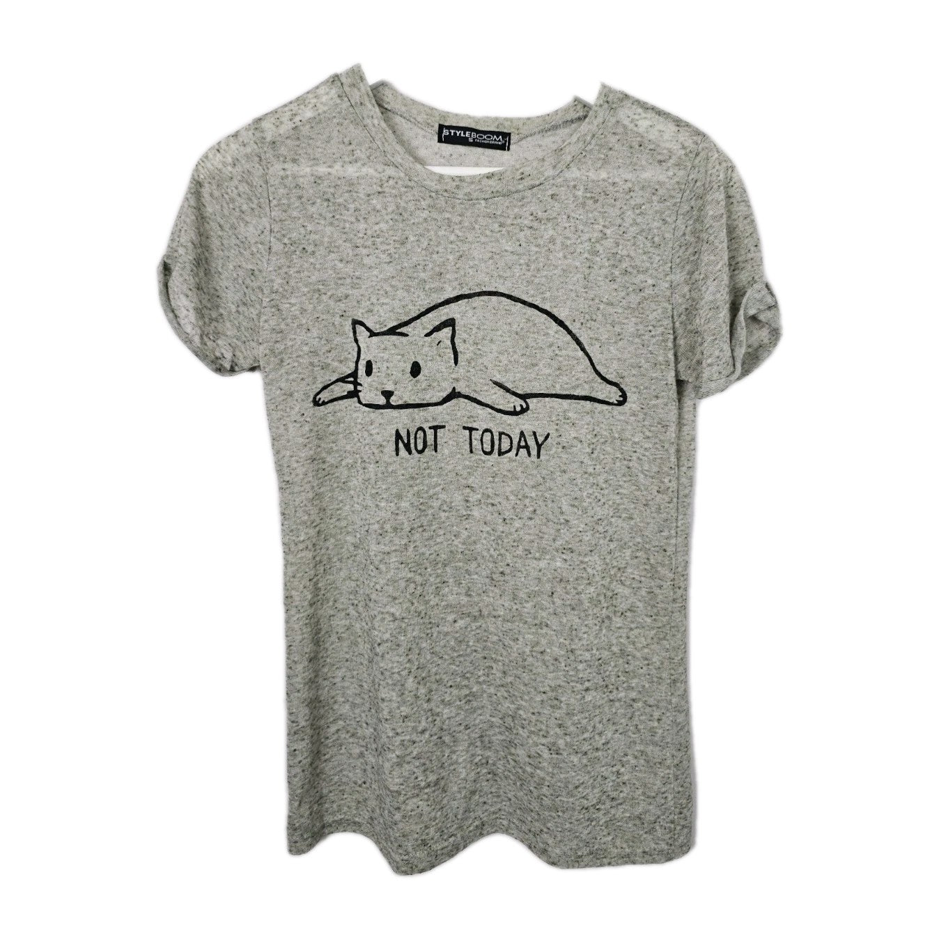 EK8890 Damen T-Shirt von Style Boom, Grau, Gr. S0