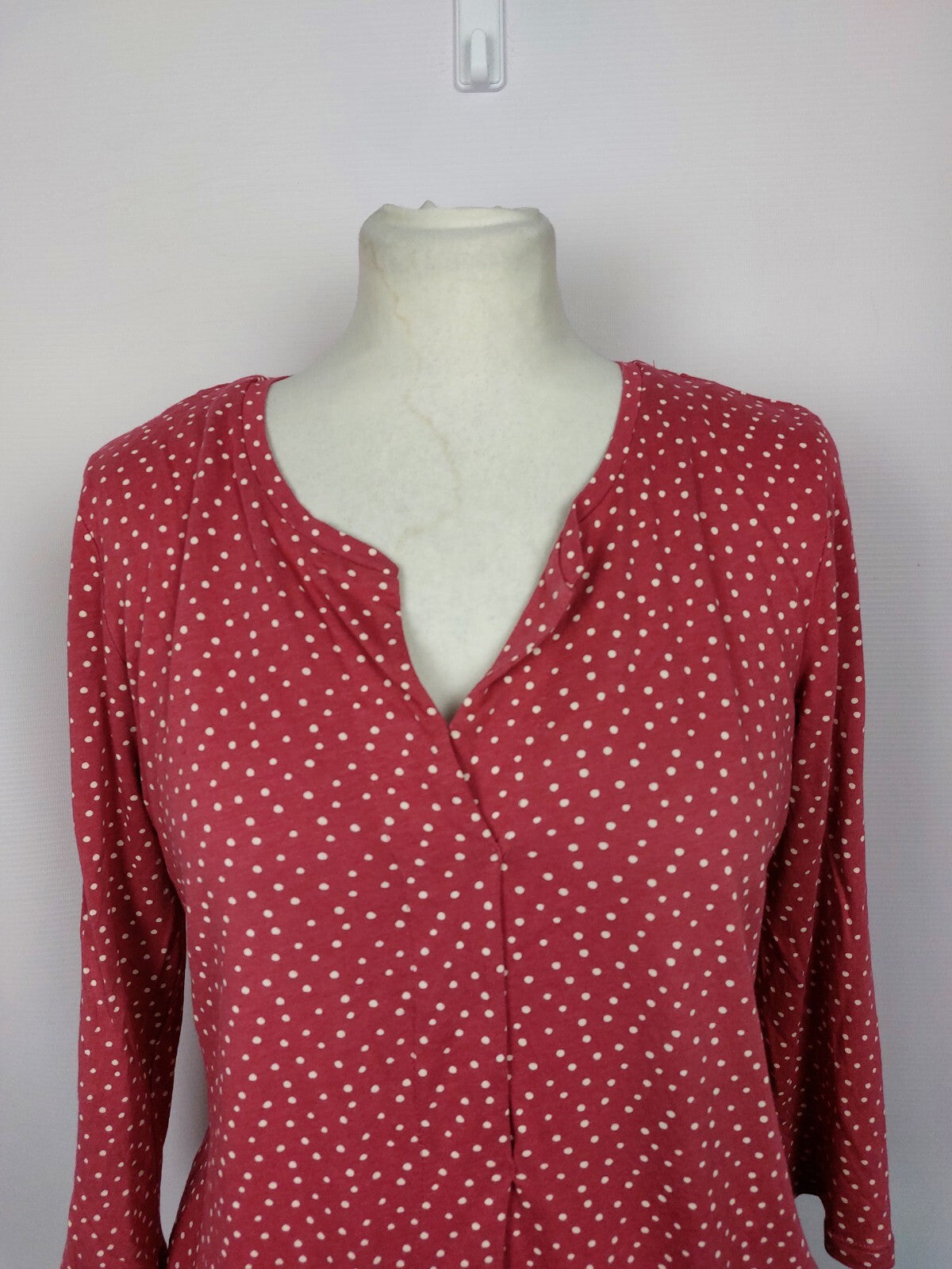 EK2978 Damen Langarmshirt von Tom tailor, rot, gepunktet, Gr. S1