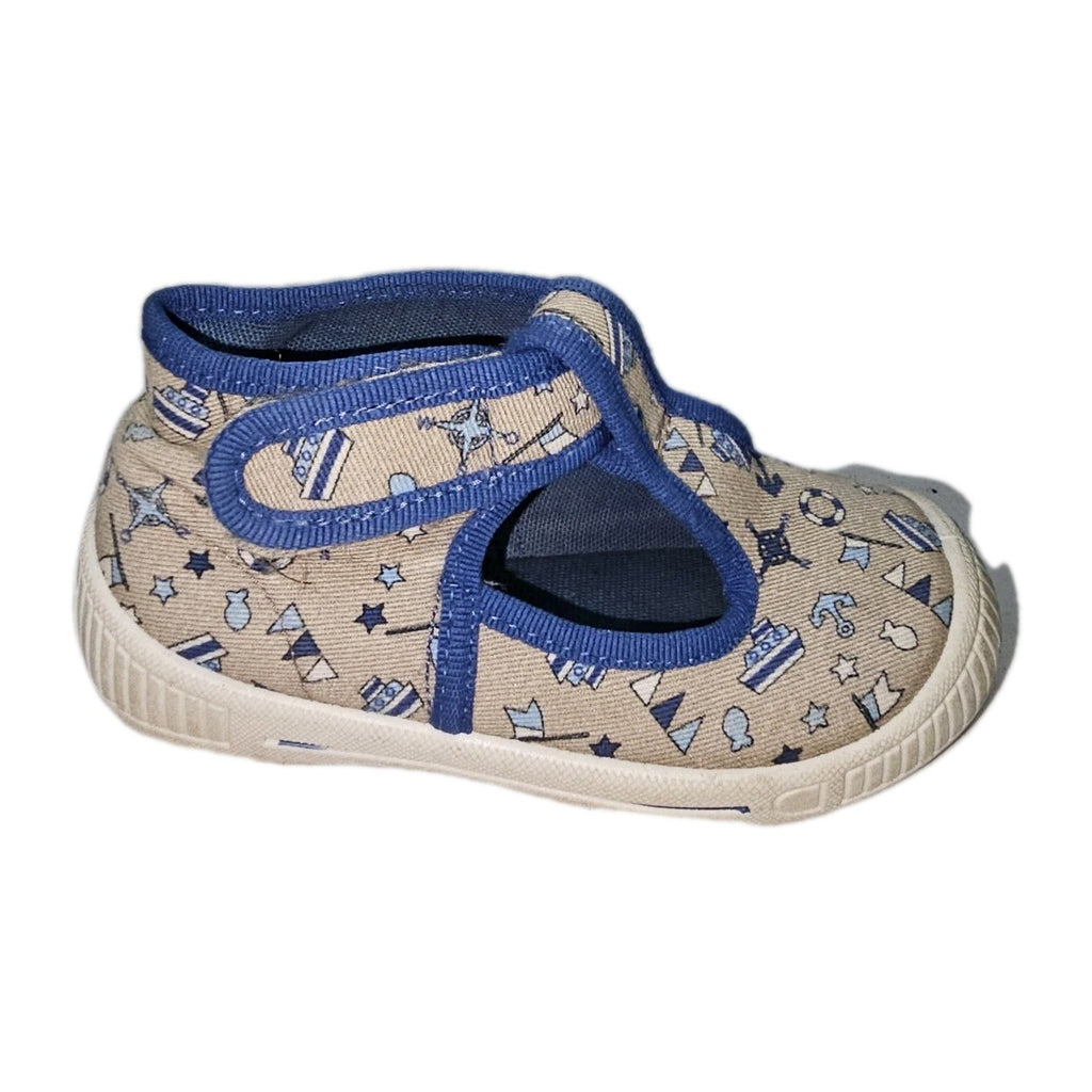 ES902 Jungen Hausschuhe von SuperFit, blau-beige, Gr.232