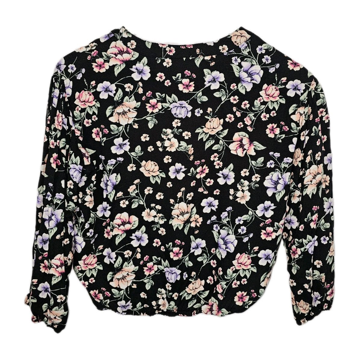 EK10858 Damen Bluse von Takko, schwarz mit Blumenmuster, Gr.362