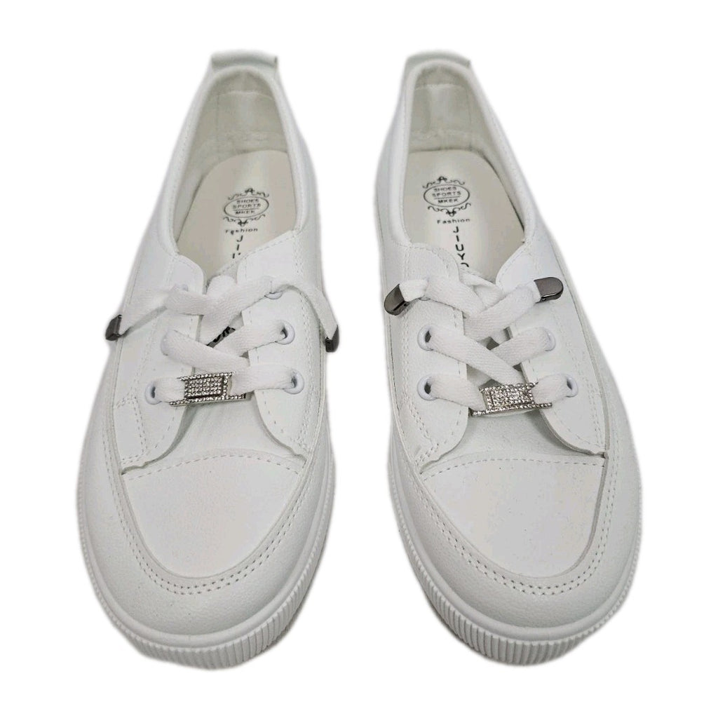 ES872 Damen Ballerinas von Jiuyou, Weiß, Gr. 411