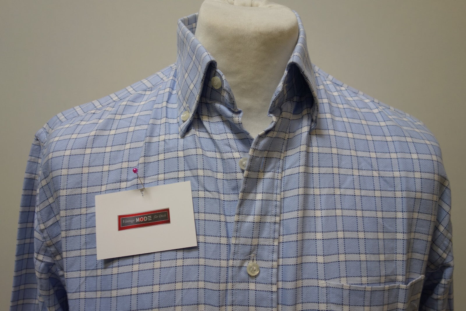 EK3653 Herren Hemd von George Hellison, blau/weiß kariert, gr. 421
