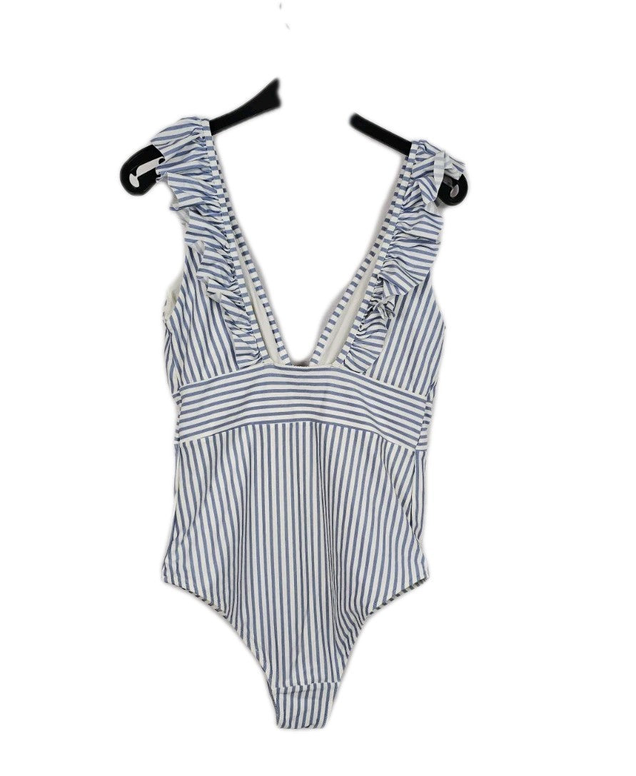 EK10530 Damen Badeanzug von H&M, Blau/Weiß, Gr. 401