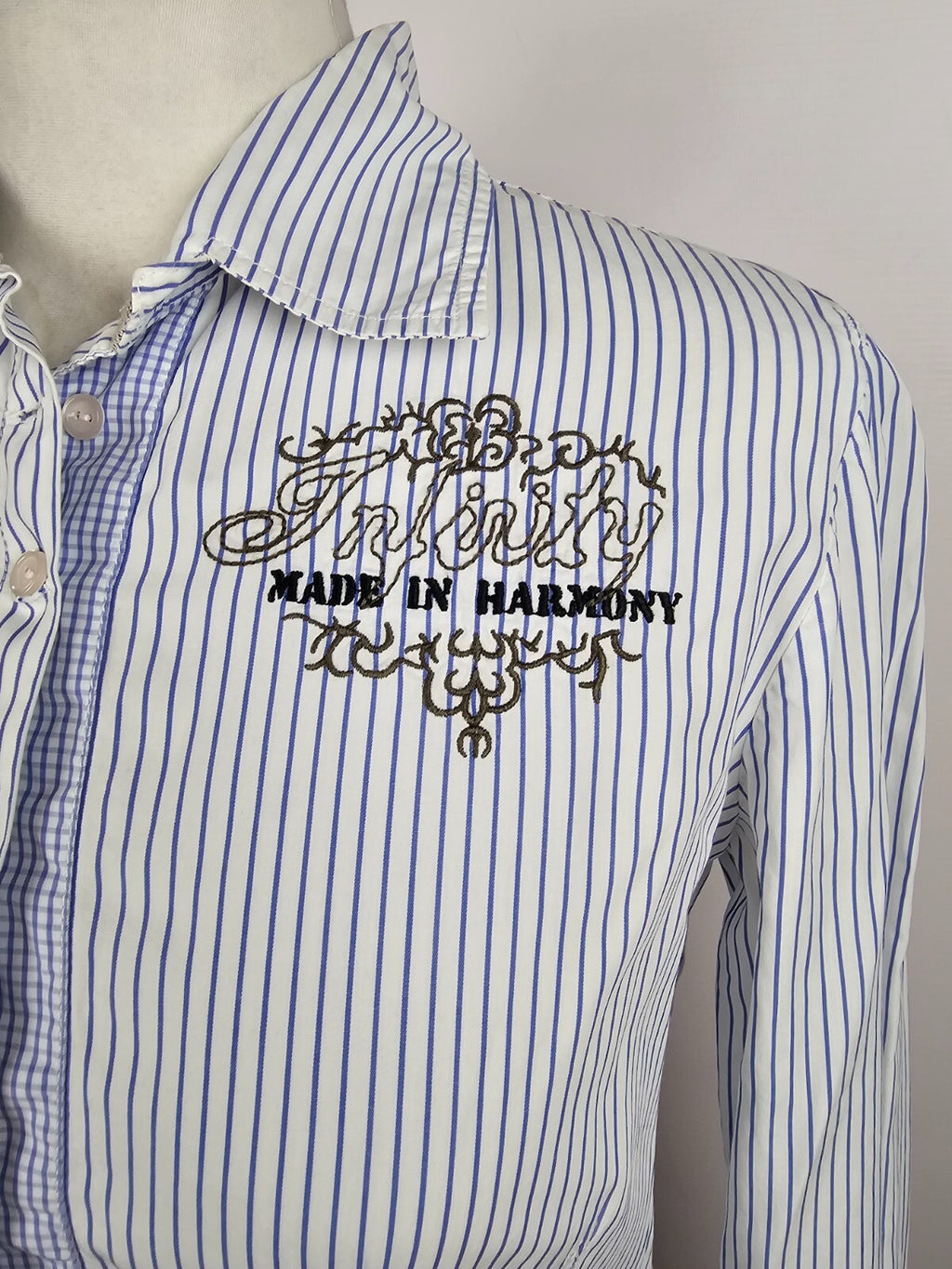 EK5658 Damen Bluse von Zaffiri, weiß/blau gestreift, Gr. 363