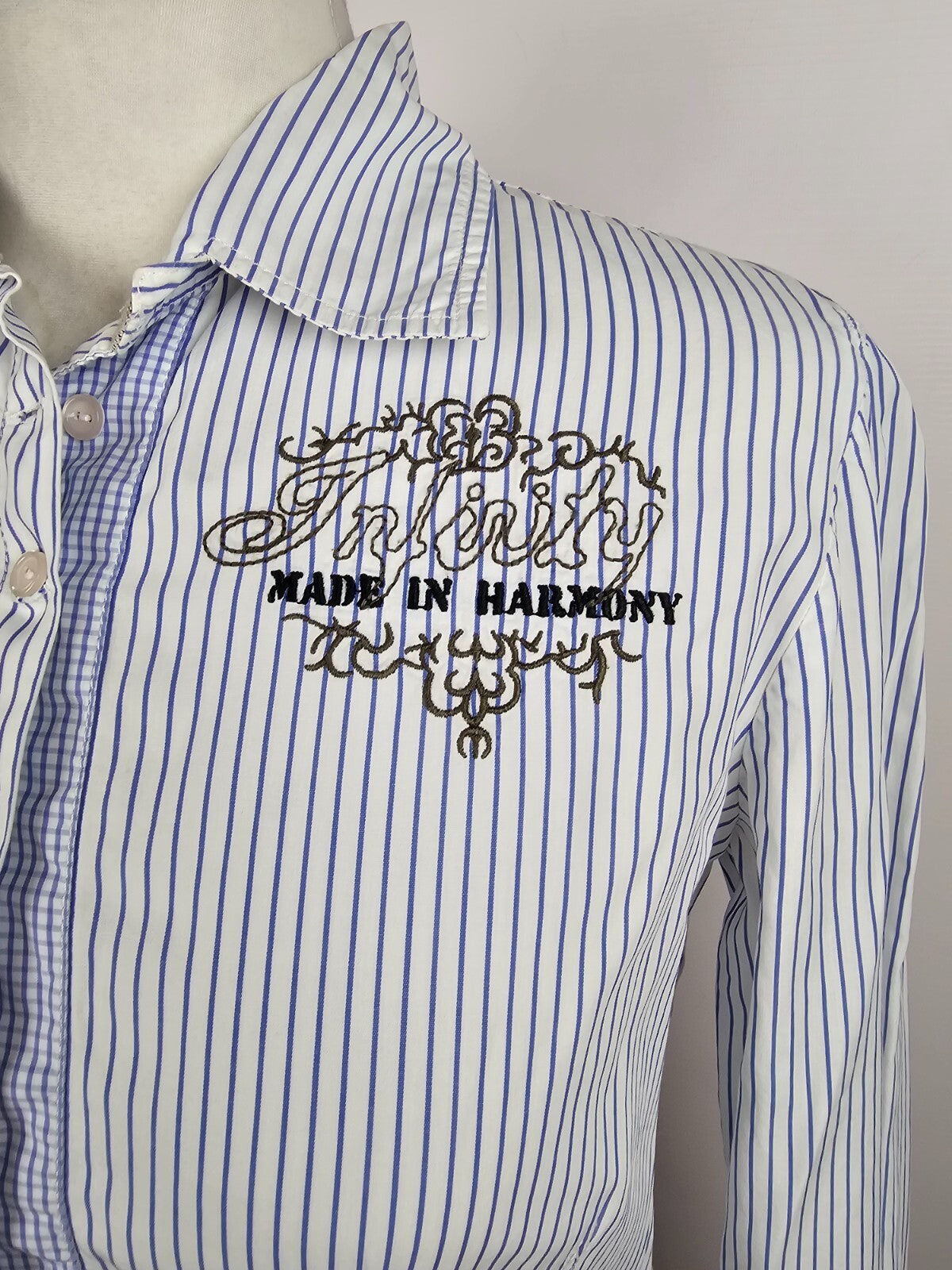 EK5658 Damen Bluse von Zaffiri, weiß/blau gestreift, Gr. 363