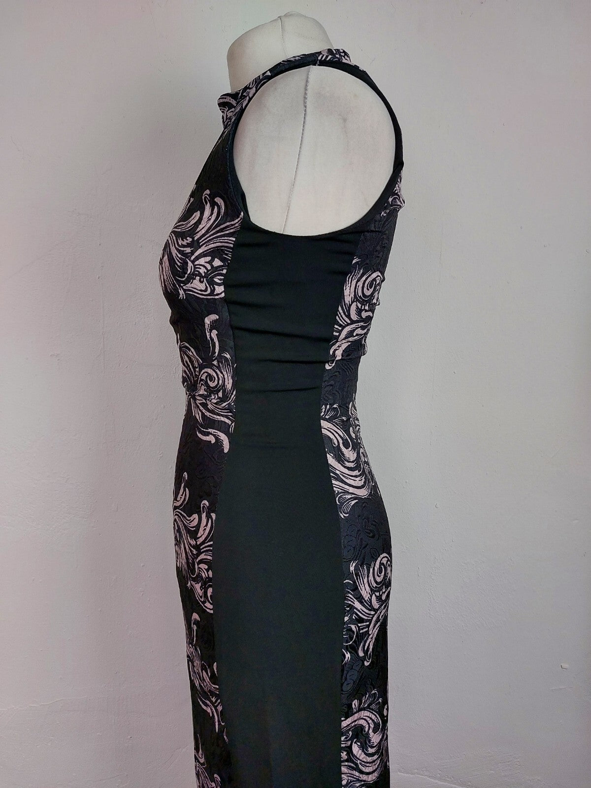 EK1373 Damen Kleid von H&M, schwarz mit Muster, Gr. 362