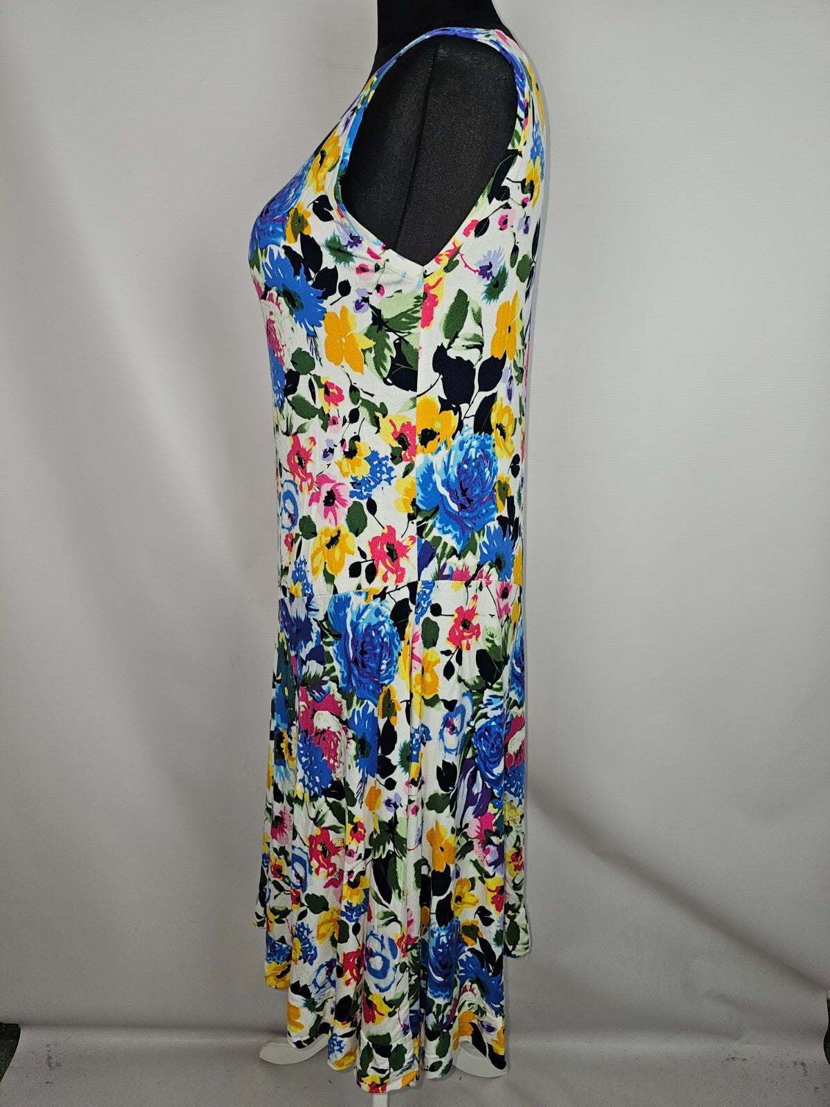 EK6527 Damen Kleid, mehrfarbiges Blumenmuster, Gr.XL2